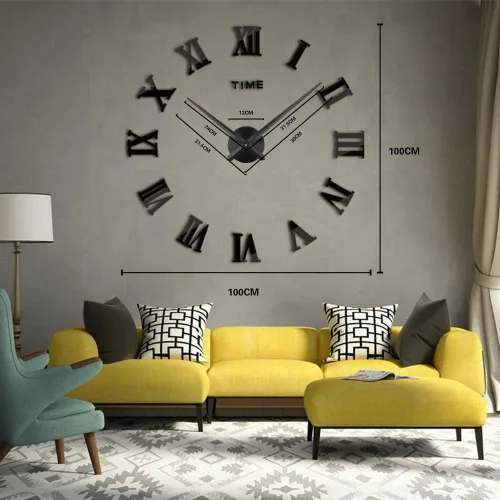 Vista 4 de Timelike - Reloj de pared, 3D, bricolaje, 1M, moderno, sin marco, grande, kit para reloj de pared 3D, bricolaje, para sala de estar, recámara.