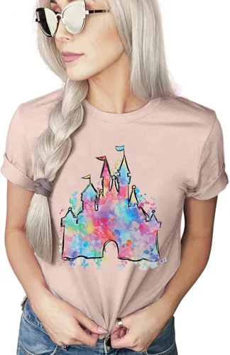 Vista 5 de LUKYCILD Magic Castle - Camiseta de manga corta con gráfico lindo y casual para vacaciones