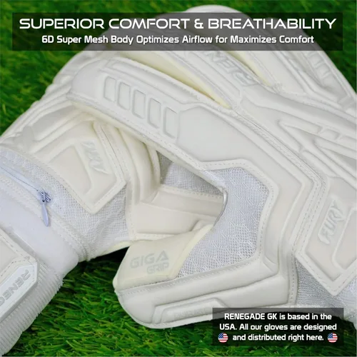 Vista 5 de Renegade GK Fury - Guantes de portero de alto rendimiento, protección antimicrobiana (tallas 6-11, 7 estilos, nivel 4), protectores de dedo Pro-Tek