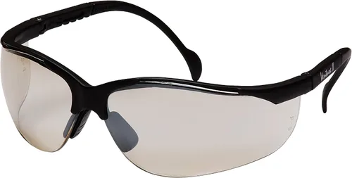 Vista 8 de Pyramex Venture II Safety Eyewear, Indoor/Outdoor Mirror Anti-Fog Lens Lente de espejo de E/S/marco azul metálico