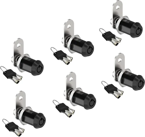 Vista 16 de Paquete de 1 cerradura de gabinete con llaves, cerraduras tubulares de leva de 5/8 pulgadas con llave similar, cerradura de RV para armarios