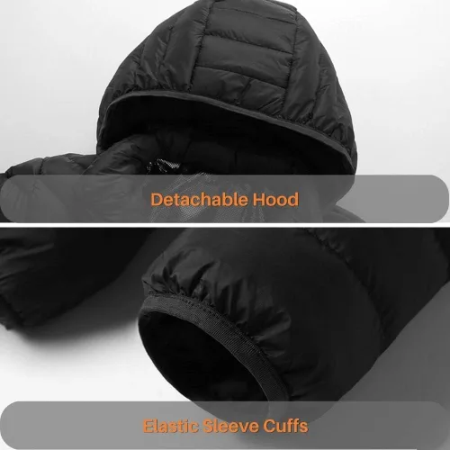 Vista 7 de Chaqueta térmica para mujeres y hombres con batería de 5 V, capa térmica desmontable