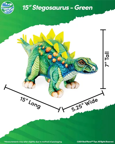 Vista 2 de Real Planet Lindo dinosaurio de peluche de 15 pulgadas, animal de peluche de dinosaurio, juguete de dinosaurio para bebé, animal de peluche