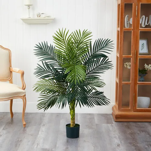 Vista 10 de Palmera de areca artificial de caña de oro Nearly Natural