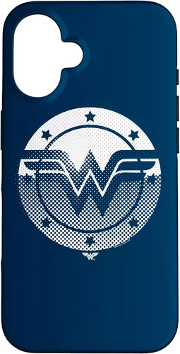 Vista 32 de Wonder Woman Funda con logotipo de escudo de medio tono para iPhone 17