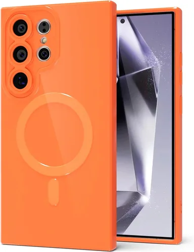 Vista 95 de Svanove Funda magnética de silicona para Samsung Galaxy S22, compatible con Magsafe, bonita funda para mujer, goma de gelatina brillante delgada