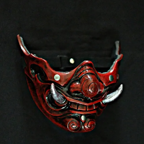Vista 3 de Mempo de armadura personalizada de media máscara samurái Shogun para Airsoft Paintball disfraz Cosplay MA350..