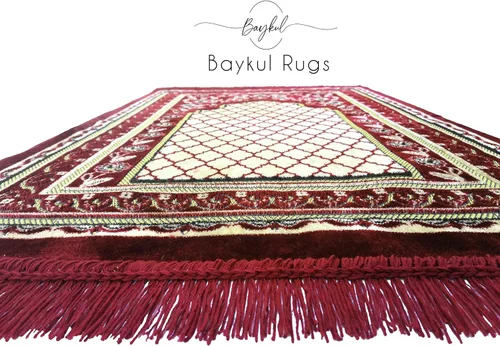 Vista 3 de BAYKUL Alfombra de oración musulmana, alfombras de terciopelo turco islámico, gran regalo de Ramadán, tapete de oración Janamaz para mujeres