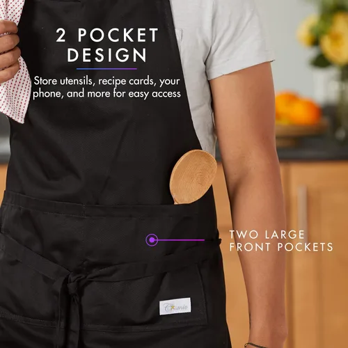 Vista 5 de Delantales cósmicos de grado profesional para manualidades y chef con bolsillos, delantal de 34 x 26 pulgadas para cocina, cocina, parrilla, artista