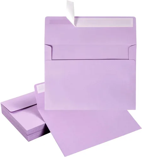 Vista 9 de Paquete de 50 sobres de 5 x 7 de colores autosellados para bodas, invitaciones de fiesta, tarjetas de felicitación, anuncios, fotos, 5.24 x 7.21