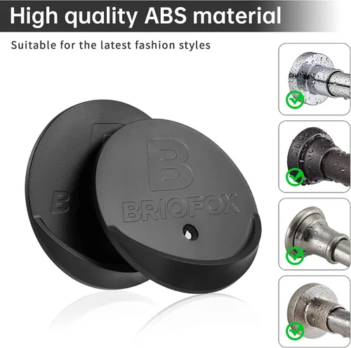 Vista 5 de BRIOFOX Soporte para barra de cortina de ducha adhesivo 3M, resistente al calor, impermeable, carga máxima de 60 libras, retenedor de barra de ducha