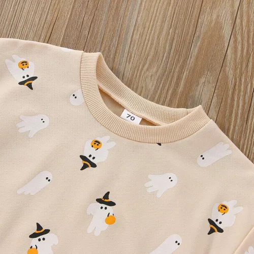 Vista 4 de FYBITBO Ropa de Halloween para bebé niña y niño, sudadera de manga larga, traje de otoño e invierno