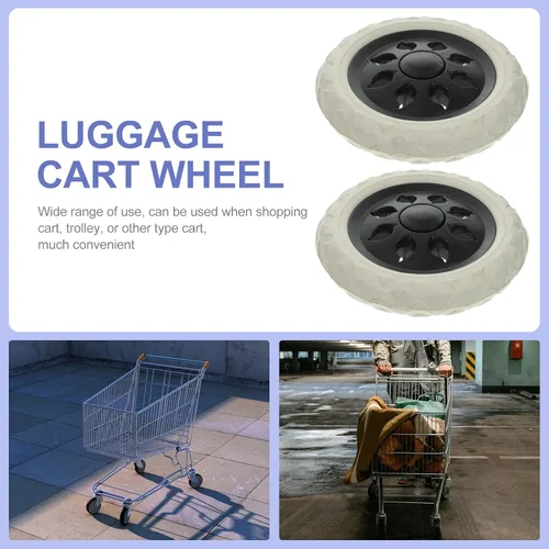 Vista 3 de SOLUSTRE Ruedas de repuesto para carrito de compras de 2 piezas de 6.3 pulgadas para carga de carrito