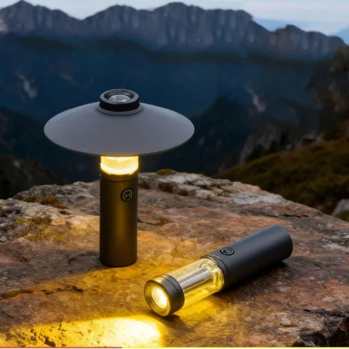 Vista 3 de Luqeeg Linterna de campamento, 3 en 1, imán para exteriores, linterna LED con pantalla desmontable, 5 modos, gancho para colgar, IP65, a prueba