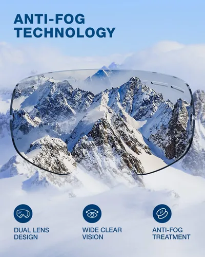 Vista 5 de ZIONOR X - Gafas de esquí - Gafas de snowboard con lente desmontable OTG para hombres, mujeres y adultos