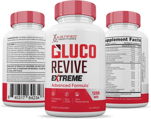 Vista 7 de Gluco Revive Extreme 1295MG Píldoras Glyco Support Fórmula avanzada Gluorevive Soporte de glucógeno formulado con cúrcuma berberina resveratrol ajo