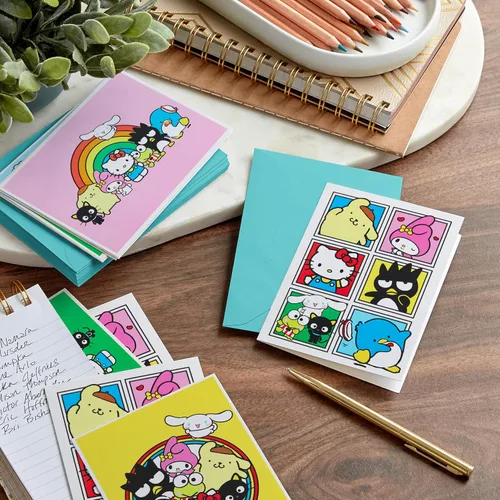 Vista 2 de Hallmark Sanrio - Tarjetas de Hello Kitty (12 tarjetas en blanco con sobres) para cumpleaños, regreso a la escuela, cualquier ocasión