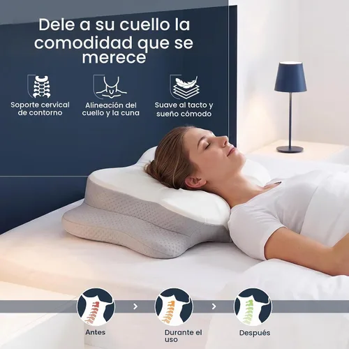 Vista 4 de Utopia Bedding Almohada cervical cervical para dormir, almohada ergonómica