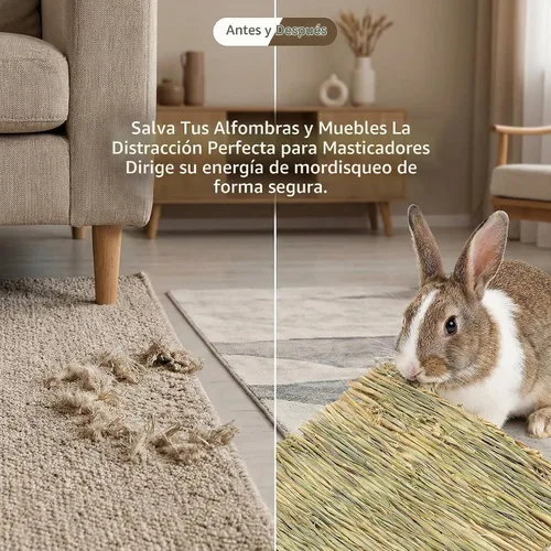Vista 3 de Sukh Alfombrilla de conejo, alfombrillas de césped para conejos – Paquete