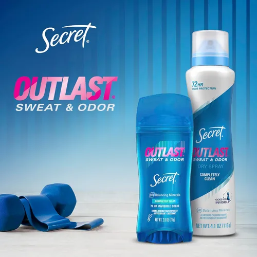 Vista 9 de Secret Outlast, antitranspirante y desodorante para mujer, 72 horas de protección contra el sudor y el olor, minerales equilibradores de pH, gel