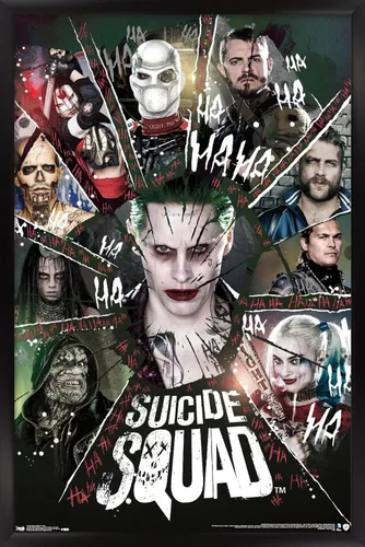 Vista 9 de Trends International DC Comics Movie - Escuadrón Suicida - Póster de pared circular, 14.725 x 22.375 pulgadas, versión enmarcada de madera de granero