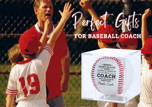 Vista 2 de Regalos de entrenador de béisbol: Béisbol impreso con caja de presentación