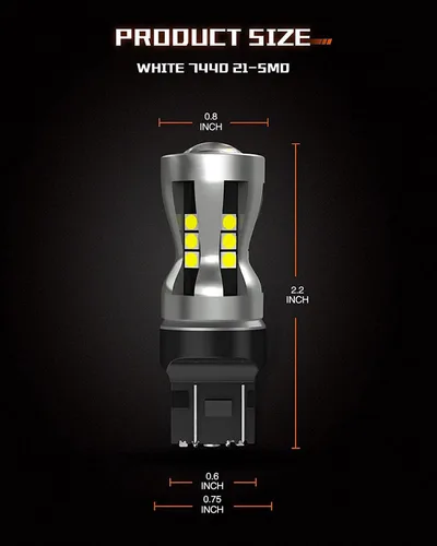 Vista 5 de SEALIGHT Bombilla LED 7440 7443, 6000K blanco brillante 3000LM para 7441 992 T20 W21W 7444 bombillas LED de repuesto para luces de marcha atrás