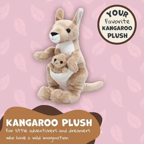 Vista 2 de Wishpets Animal de peluche - Juguete de peluche suave para niños - 10.5" canguro