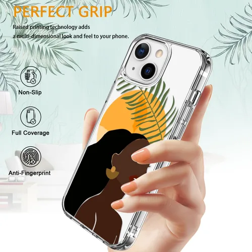 Vista 5 de LUHOURI Funda para iPhone 15 Plus con protector de pantalla, transparente de acrílico, diseños de moda para mujeres y niñas, funda protectora a