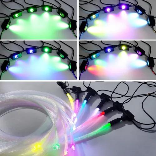 Vista 6 de AKEPO Luz decorativa de fibra óptica 6 en 1, sincronización de música+control remoto RGB colorido efecto dinámico+1140 piezas* F0.03 pulgadas