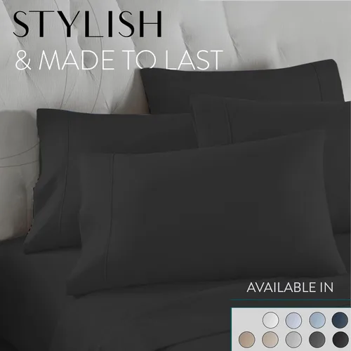 Vista 8 de Danjor Linens - Juego de sábanas tamaño completo para adolescentes, sábanas premium de hotel con 4 fundas de almohada, microfibra cepillada ligera