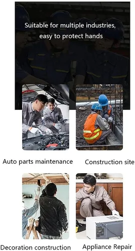 Vista 6 de 12 pares de guantes de trabajo de seguridad, guantes de jardinería, revestimiento de nitrilo antideslizante, guantes de inmersión