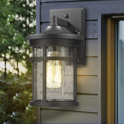 Vista 6 de Iluminación de pared al aire libre del anochecer al amanecer, linterna de pared al aire libre con sensor, luz de pared exterior antioxidante