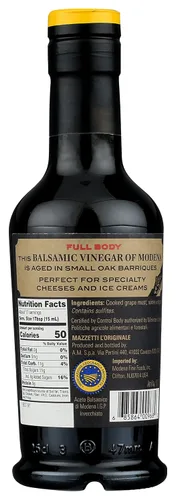 Vista 2 de Mazzetti Vinagre balsámico de Módena de 3 años de edad con etiqueta negra IGP Dulce y grueso Perfecto para queso y fruta Envejecido