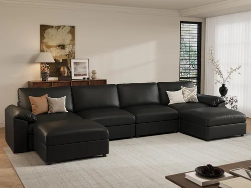 Vista 123 de EASE MOOSE Sofá modular seccional, sofá en forma de U para sala de estar Beige