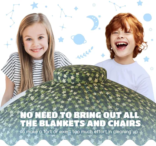 Vista 6 de Tienda de campaña de aire para niños con puerta, tiendas de campaña para Fortaleza forestal con puerta