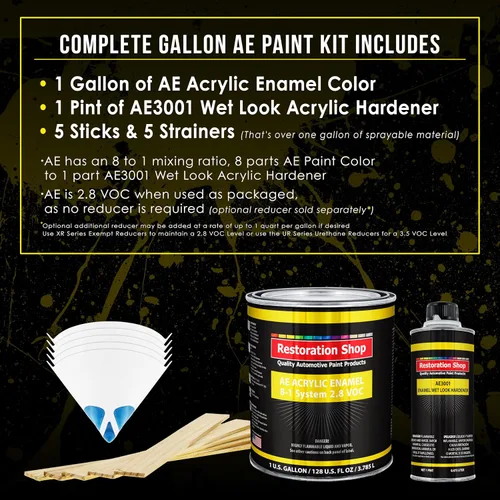 Vista 2 de Restoration Shop Championship - Pintura acrílica blanca esmaltada para automóviles, kit de galones
