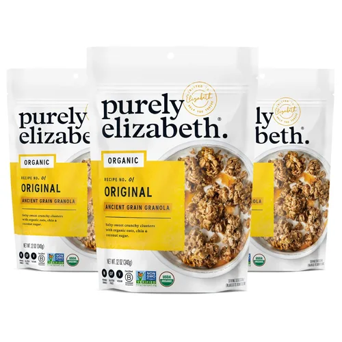 Vista 15 de Purely Elizabeth, Berry Crisp, granola de grano antiguo con vitamina D, sin gluten (bolsa de 8 onzas)