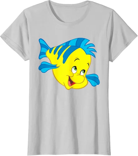 Vista 20 de Disney Camiseta de disfraz de cara grande de la Sirenita Flounder Sidekick