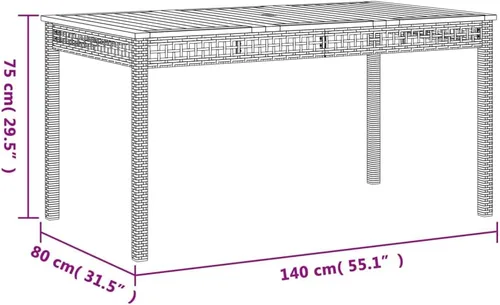 Vista 9 de 5-Piece Patio Dining Set Outdoor Furniture Grey Synthetic PE Rattan Modern Design for Garden, Balcony, and Porch