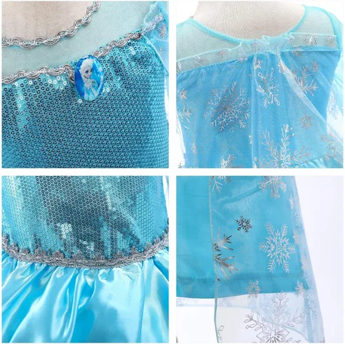 Vista 5 de Vestido de princesa para fiesta de nieve, vestido de princesa para niñas pequeñas