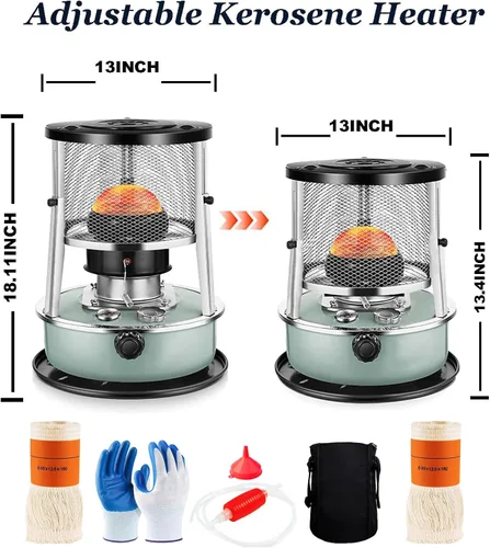 Vista 6 de Calentador y estufa de queroseno portátil 2 en 1, 9000 BTU, calentador de interior y exterior no eléctrico para camping, caza, cocina, hogar, garaje