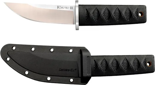 Vista 2 de Cold Steel Kyoto II 3-3/8" Cuchillo de hoja fija de acero inoxidable 8Cr13MoV compacto y duradero con punta de gota para uso al aire libre y caza