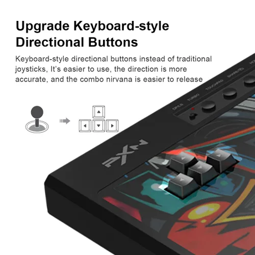 Vista 3 de PXN X8 Arcade Fight Stick Joystick - PC Fight Sticks, Keyboard Operation Joystick with 3.5mm audio interface for PS4,PS3, PC, Xbox One, Xbox Series
