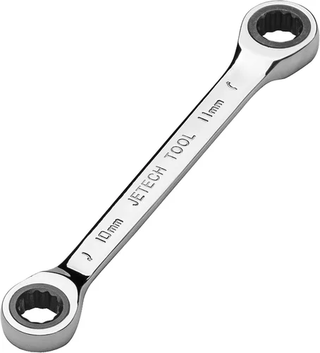 Vista 6 de Jetech Llave de trinquete de doble extremo de caja de 0.315 in x 0.394 in, llave métrica de trinquete de 72 dientes, llave de engranaje resistente