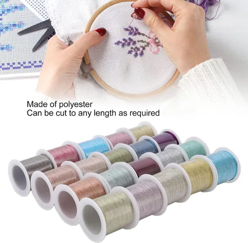 Vista 2 de Cordón de poliéster con hilo de cuentas de 0.016 in, 20 rollos de 164.0 ft cada uno para hacer joyas, pulseras, collares, manualidades, cuerda