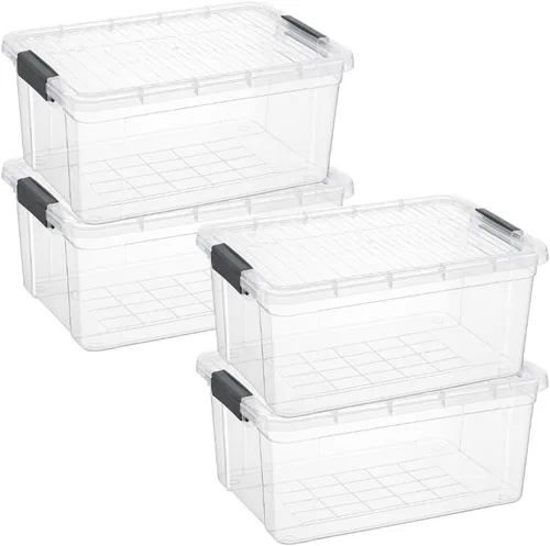 Vista 65 de Superio Mini contenedor de almacenamiento de plástico para crayón, suministros de arte y estuche de costura, organizador pequeño apilable