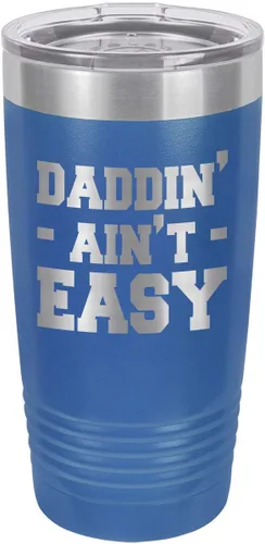 Vista 14 de DADDIN AINT EASY BLACK Vaso de bebida de 20 oz con pajita Taza de viaje grabada con láser Comparar con Yeti Rambler Idea de regalo papá