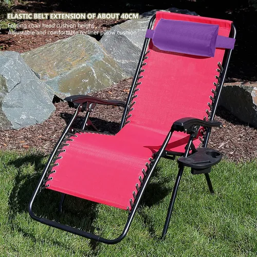Vista 3 de Almohada para silla de descanso, cojín reclinable suave con banda elástica, almohada de altura ajustable para tumbona para cabeza y cuello, almohada