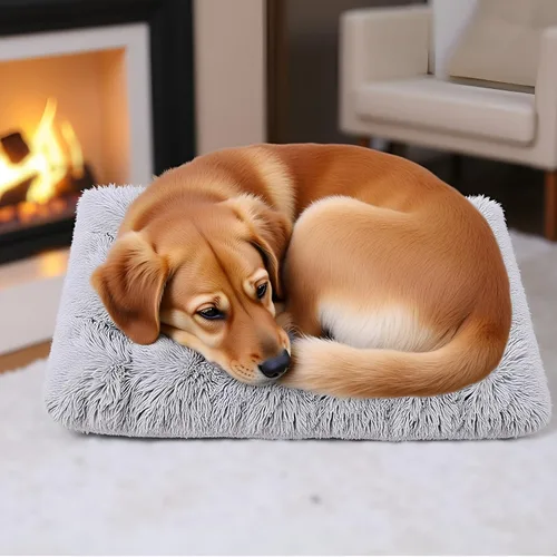 Vista 6 de Cama ultrasuave y esponjosa para perros de tamaño pequeño y mediano, cama cálida para perros calmante, con almohadilla lavable, almohadilla de felpa